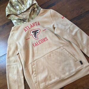 Atlanta Falcons Hoodie Youth Boys L 14/16 Beige NFL Football Nike Salute Service